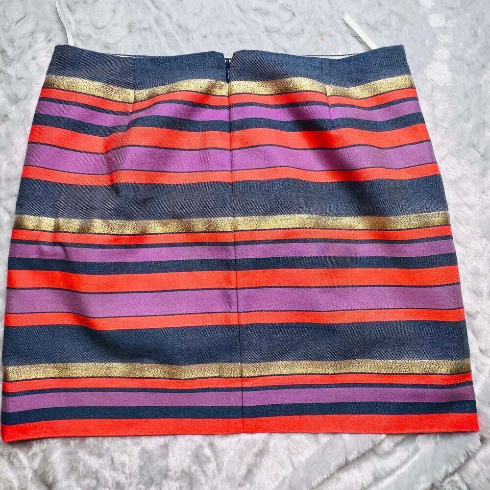 J. Crew shine stripe mini skirt 1103 size 4 - Picture 2 of 4